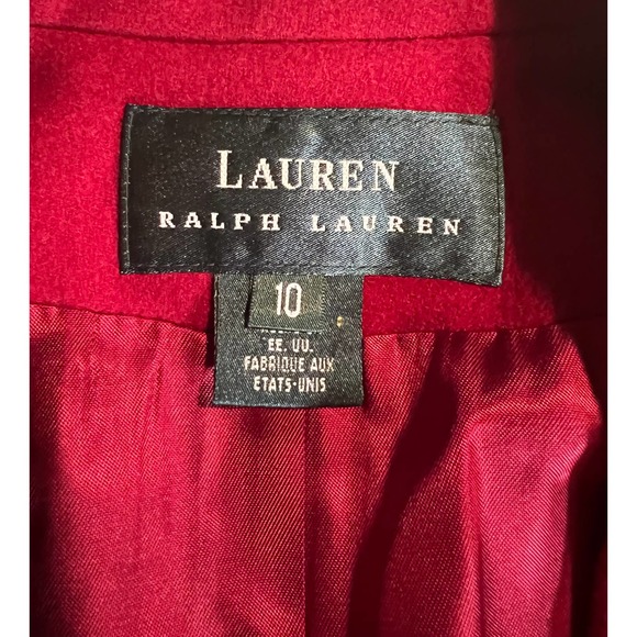 Lauren‎ Ralph Lauren Poppy Red Worsted Wool Blazer sz 10 - Picture 4 of 7